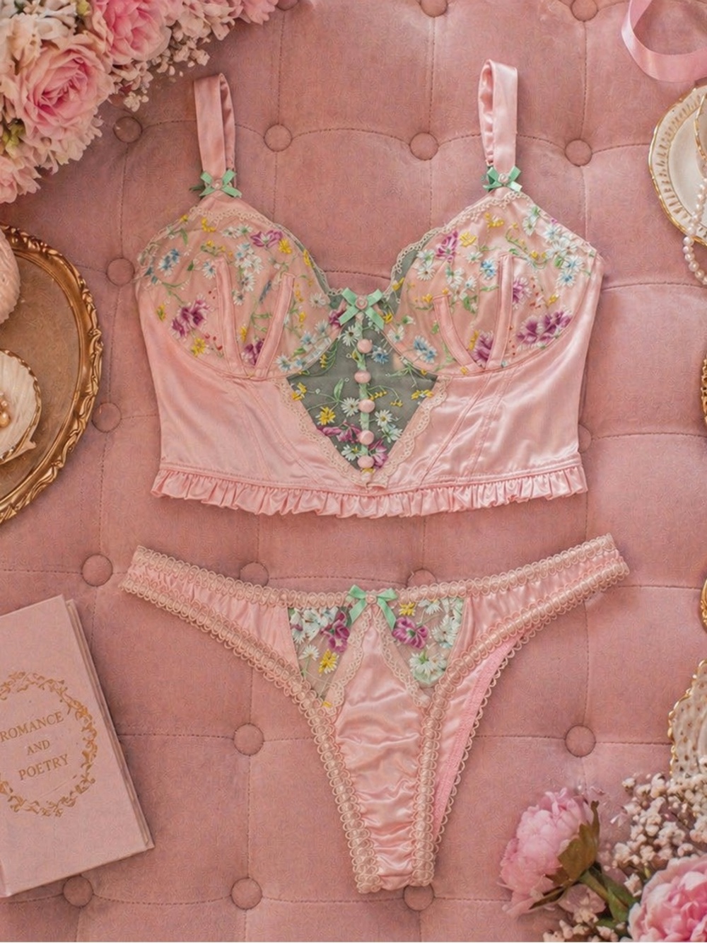 For Love And Lemons Midsummer nights bra and panties set
